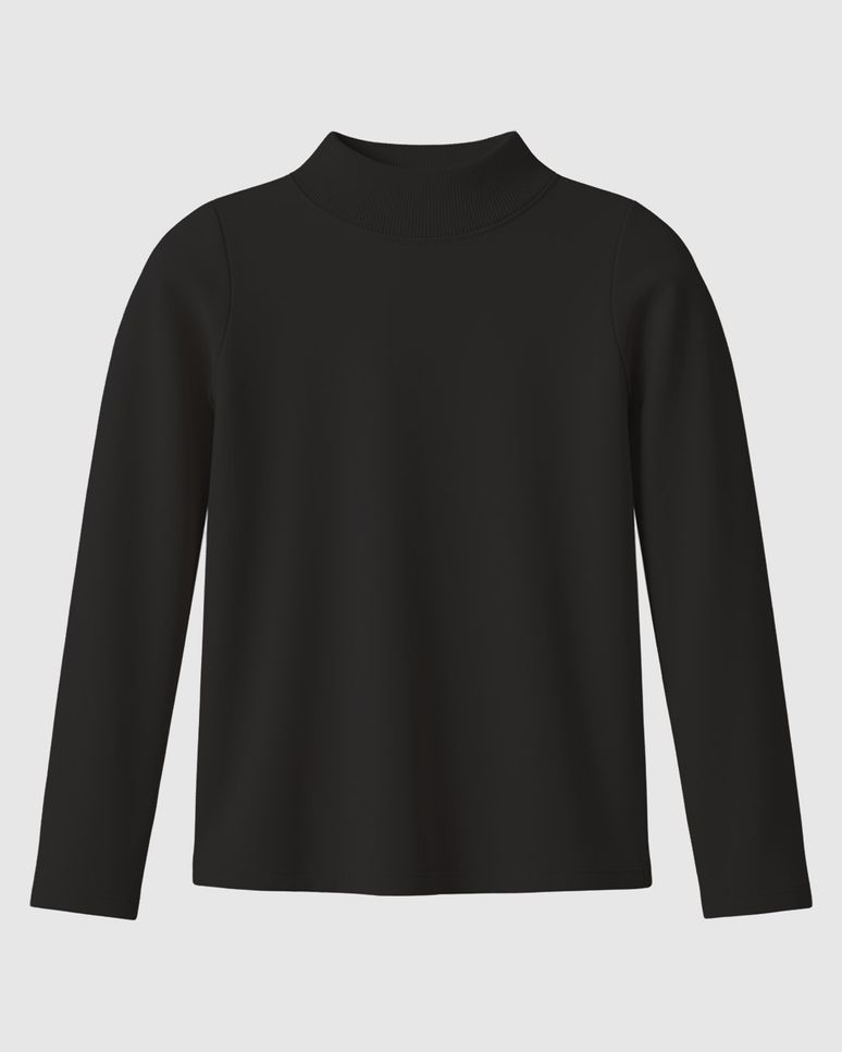 Blusa Infantil Menina Gola Alta Manga Longa Em Ribana Malwee Kids