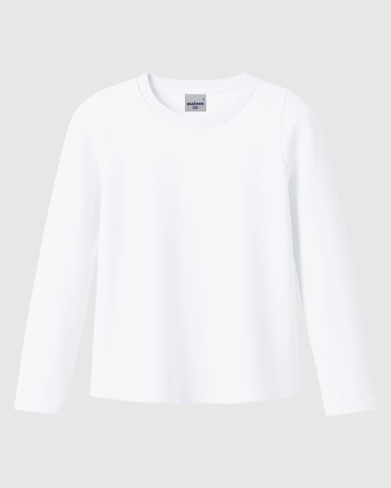 Blusa Infantil Menina Decote Redondo Manga Longa Em Algodão Malwee Kids