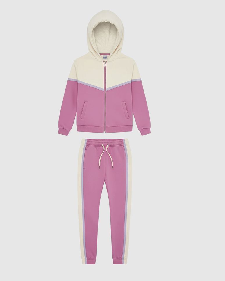 Conjunto Infantil Menina Jaqueta E Calça Em Malha Esportiva Malwee Kids