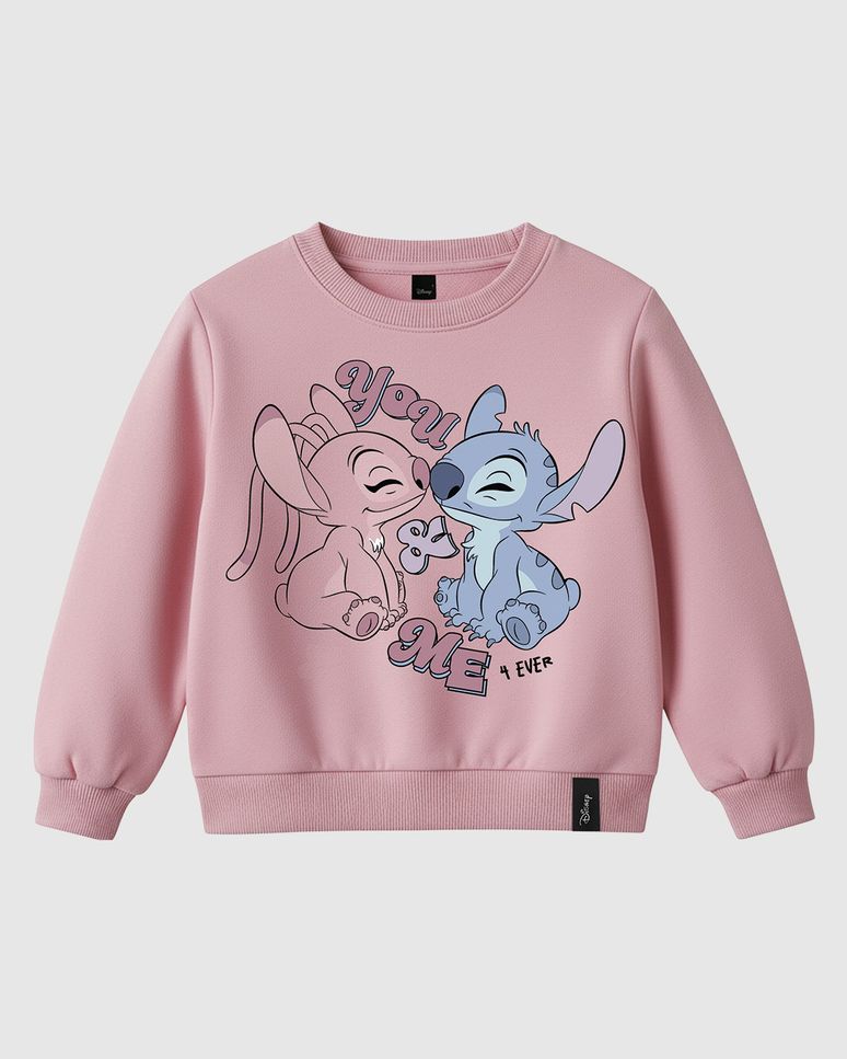 Blusão Infantil Menina Especial Stitch Em Moletom Flanelado Malwee Kids