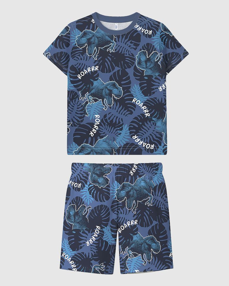 Pijama Curto Infantil Menino Estampa Corrida Em Algodão Malwee Kids