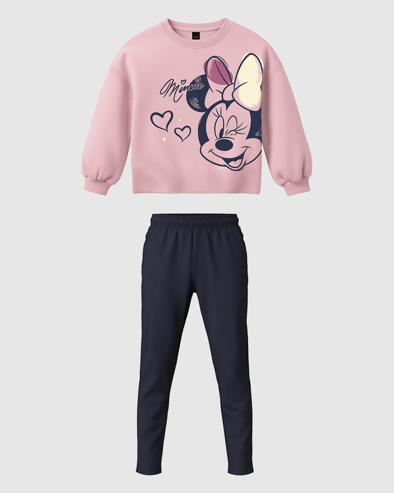 Conjunto Infantil Menina Blusão Minnie Mouse Em Moletom Flanelado Malwee Kids