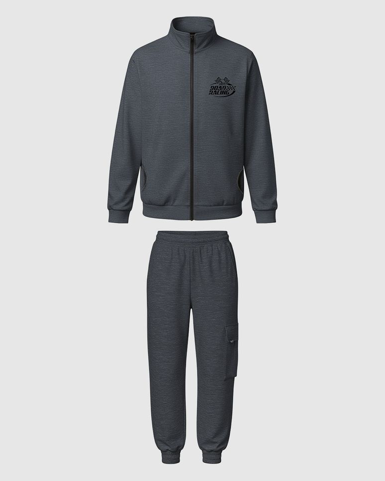 Conjunto Infantil Menino Jaqueta Gola Alta Em Moletinho Rajado Malwee Kids