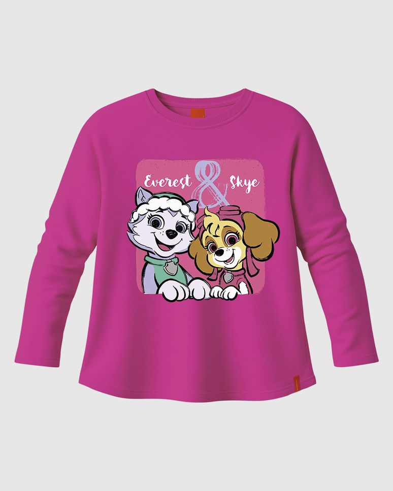 Blusa Infantil Menina Evasê Manga Longa Especial Patrulha Canina Malwee Kids