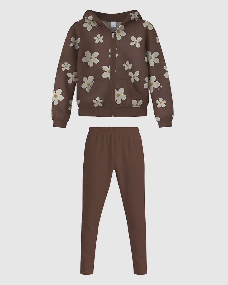 Conjunto Infantil Menina Jaqueta E Calça Legging Moletom Flanelado Malwee Kids