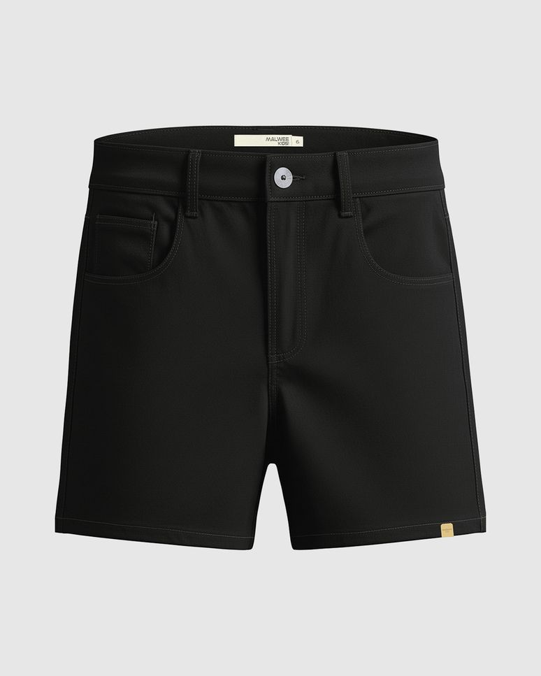 Shorts Infantil Menina Cintura Elástico Ajustável Em Sarja Stretch Malwee Kids