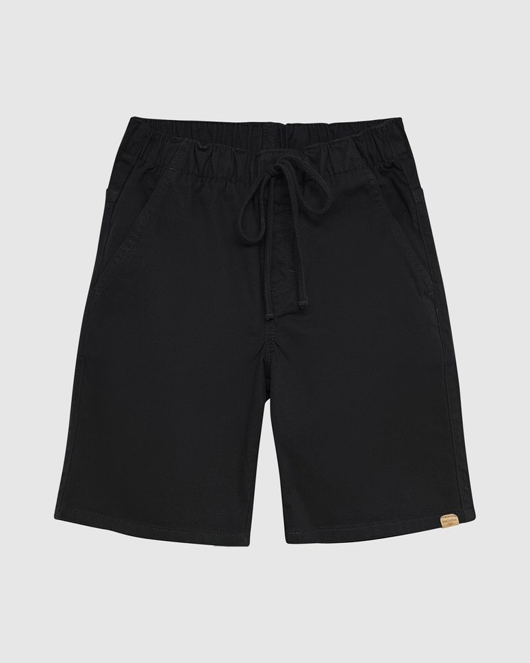 Bermuda Infantil Menino Cadarço Frontal Em Sarja Com Elastano Malwee Kids