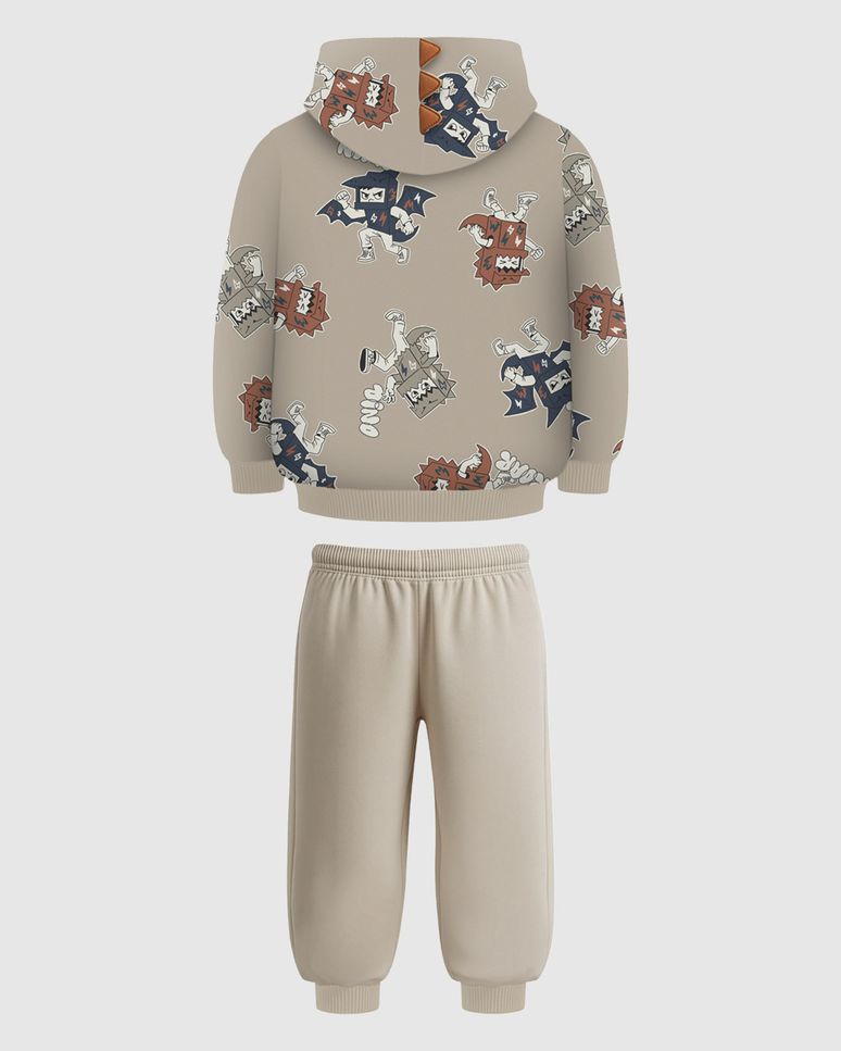 Conjunto Infantil Menino Blusão Estampa Mini Dino Em Moletinho Malwee Kids