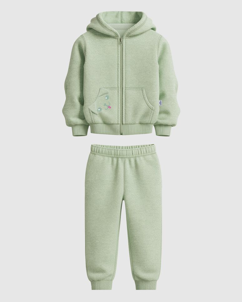 Conjunto Infantil Menina Jaqueta E Calça Em Moletom Mesclado Malwee Kids