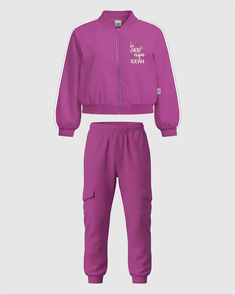 Conjunto Infantil Menina Jaqueta E Calça Estilo Esportivo Malwee Kids