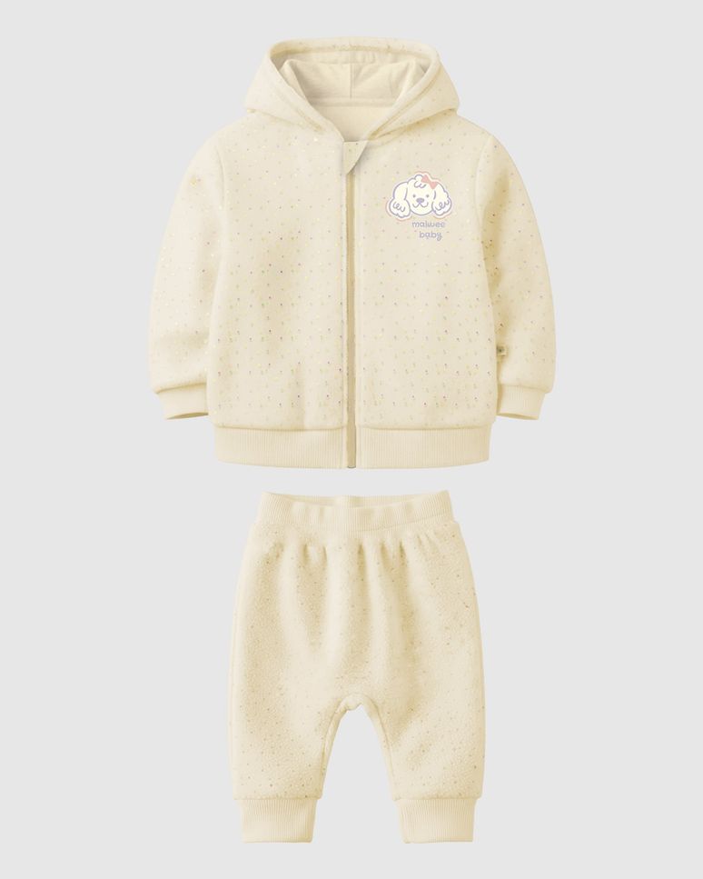Conjunto Bebê Menina Casaco E Calça Em Moletom Botonê Malwee Kids