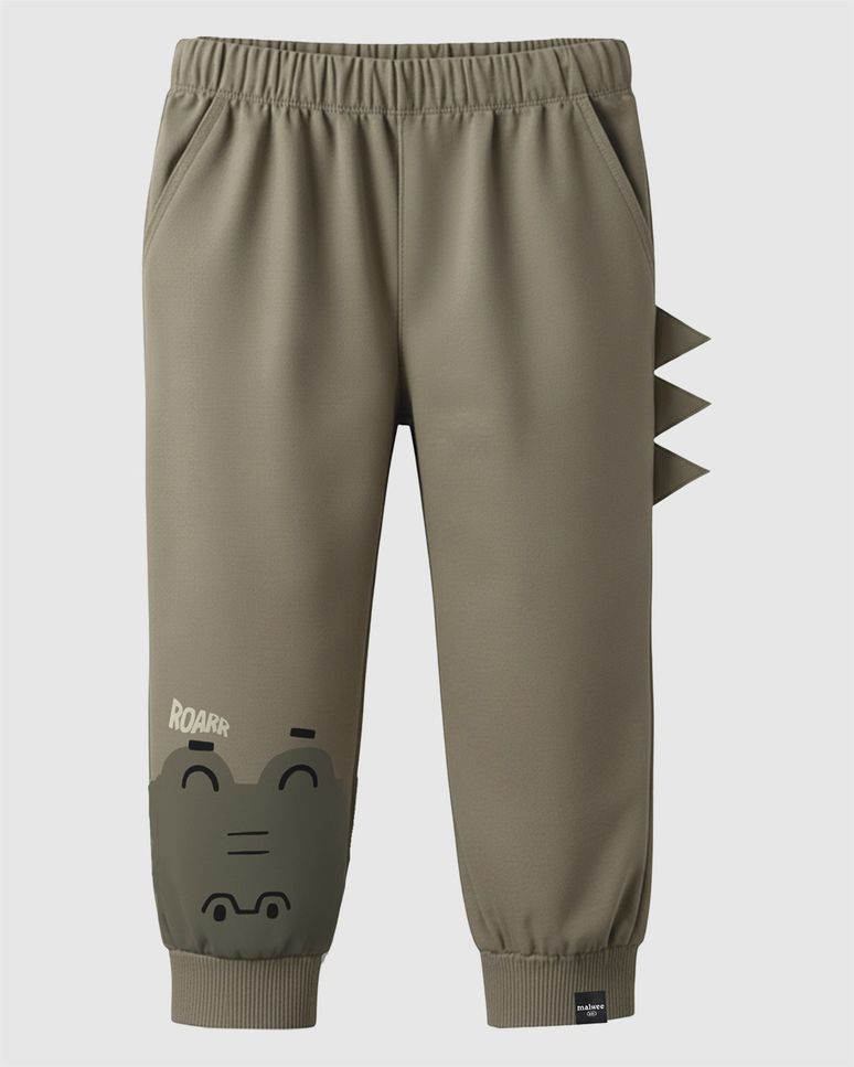 Calça Infantil Menino Jogger Estampa + Aplique Lateral Em Moletinho Malwee Kids