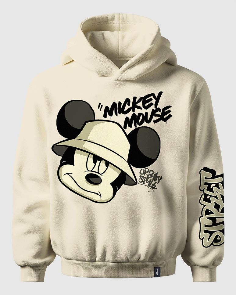 Blusão Infantil Menino Com Capuz Mickey Mouse Em Moletom Flanelado Malwee Kids