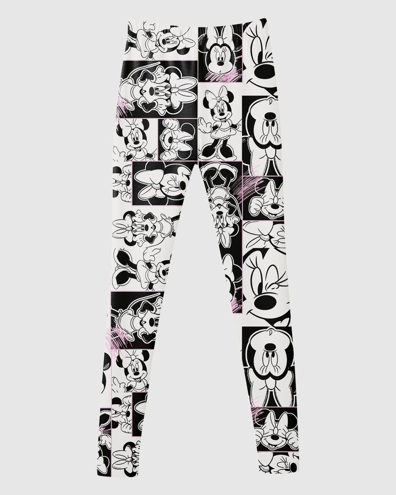 Calça Legging Infantil Especial Minnie Mouse Disney Em Algodão Malwee Kids