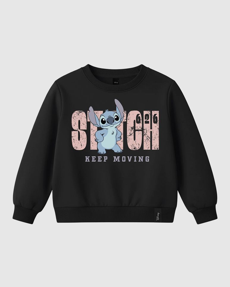 Blusão Infantil Menina Especial Stitch Em Moletom Flanelado Malwee Kids