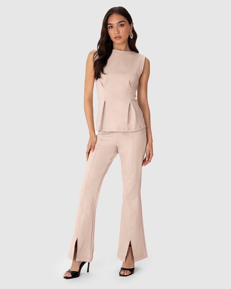 Blusa Feminina Peplum Sem Manga Em Malha Interlock - ENFIM