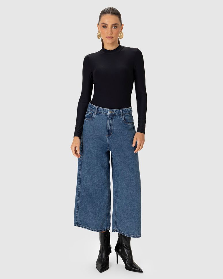 Calça Feminina Pantacourt Em Jeans 100% Algodão - ENFIM