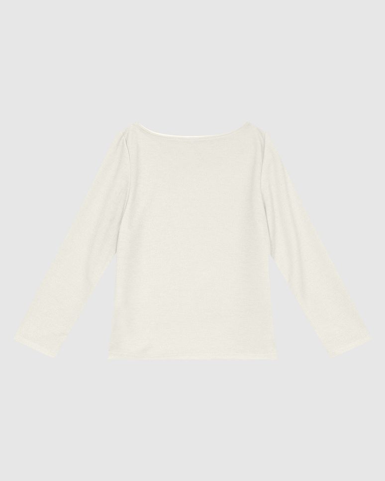 Blusa Justa Feminina Decote Canoa Manga 7/8 Em Malha Crepe Lurex - ENFIM