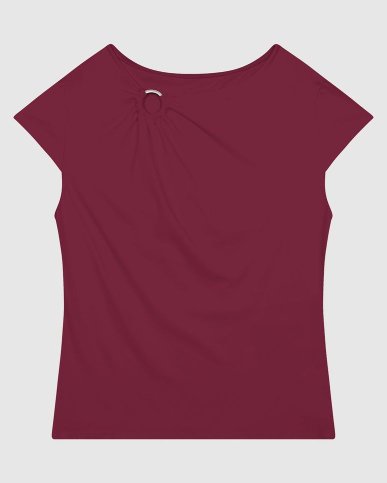 Blusa Justa Feminina Detalhe Vazado Com Argola Em Malha Conforto Dry - ENFIM