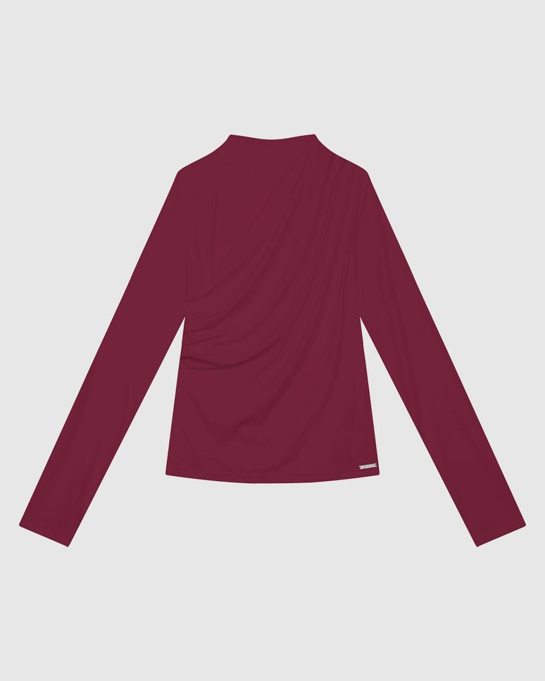 Blusa Justa Feminina Manga Longa Franzido Lateral Malha Conforto Dry - ENFIM