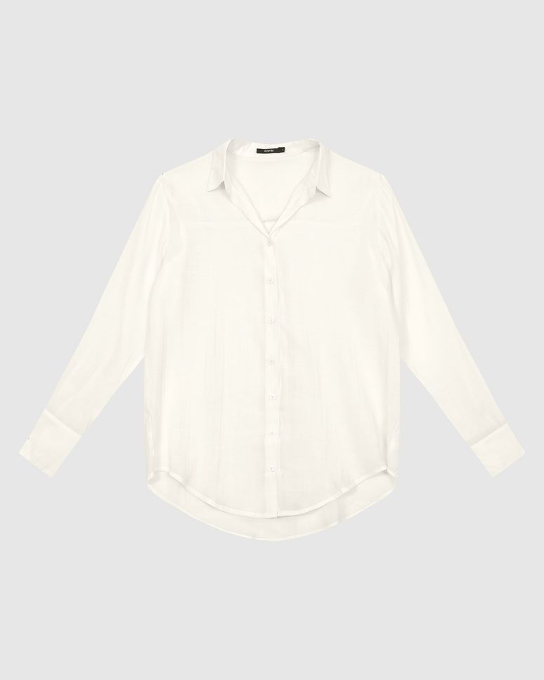 Camisa Tradicional Feminina Manga Longa Em Liocel - ENFIM