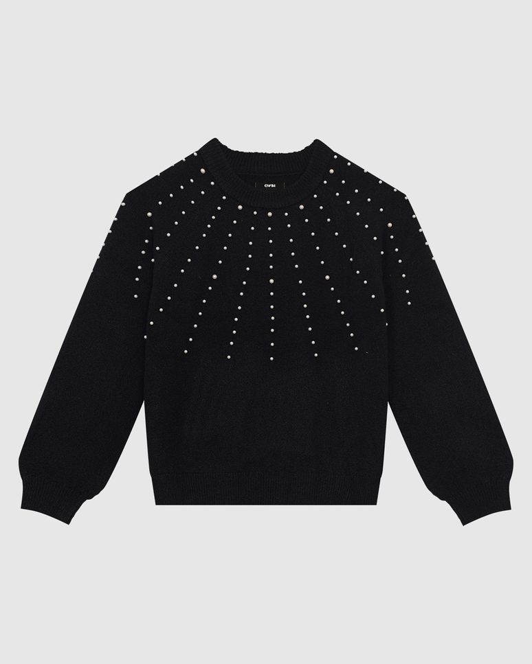 Suéter Feminino Aplicação Pérolas Em Tricô - ENFIM