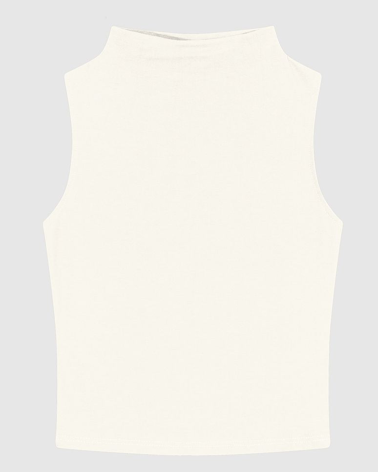 Regata Justa Feminina Gola Alta Sem Manga Em Malha Viscose Stretch - ENFIM