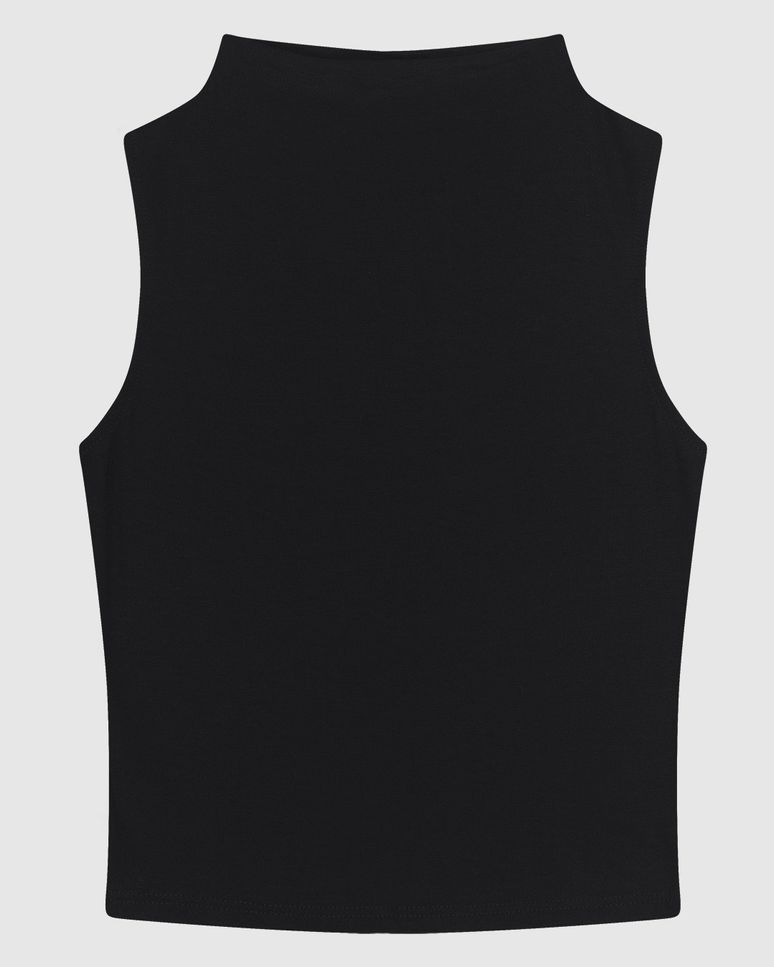 Regata Justa Feminina Gola Alta Sem Manga Em Malha Viscose Stretch - ENFIM