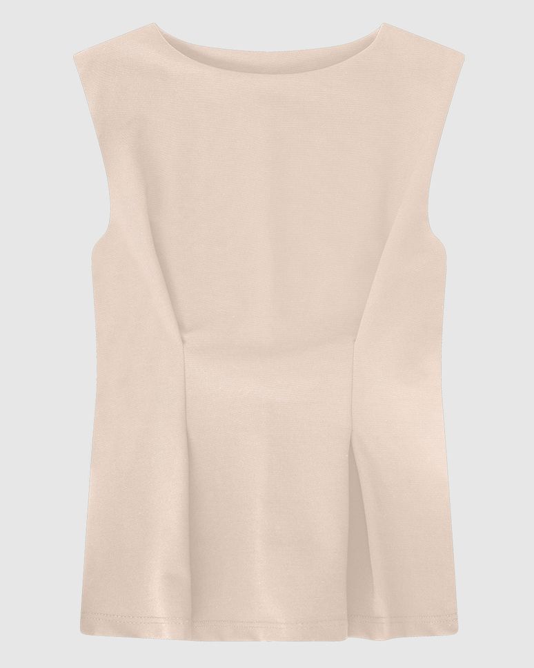 Blusa Feminina Peplum Sem Manga Em Malha Interlock - ENFIM