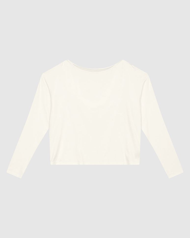 Blusa Feminina Decote Costas Degagê Detalhe Tule Em Viscose Stretch - ENFIM