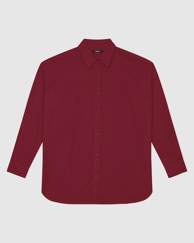 Camisa Feminina Oversized Manga Longa Em Tricoline - ENFIM