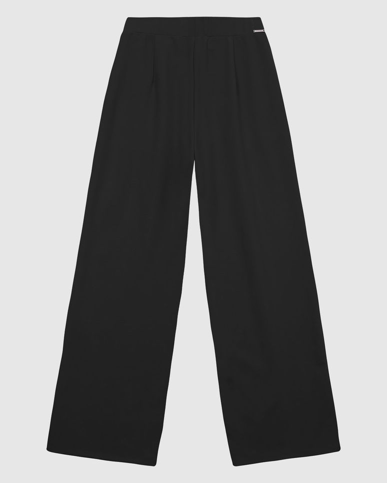 Calça Feminina Reta Bolso Faca Em Malha Creponada - ENFIM