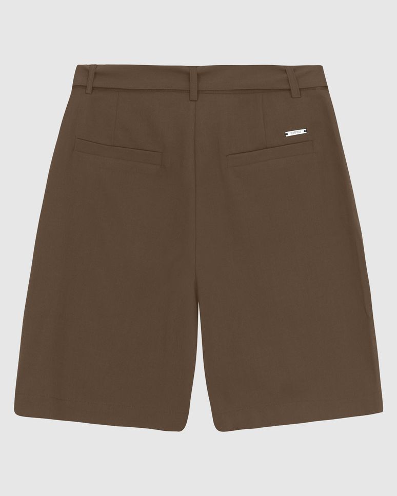 Shorts Feminino Cargo Acompanha Cinto Detalhe Argola Em Tecido Crepe - ENFIM