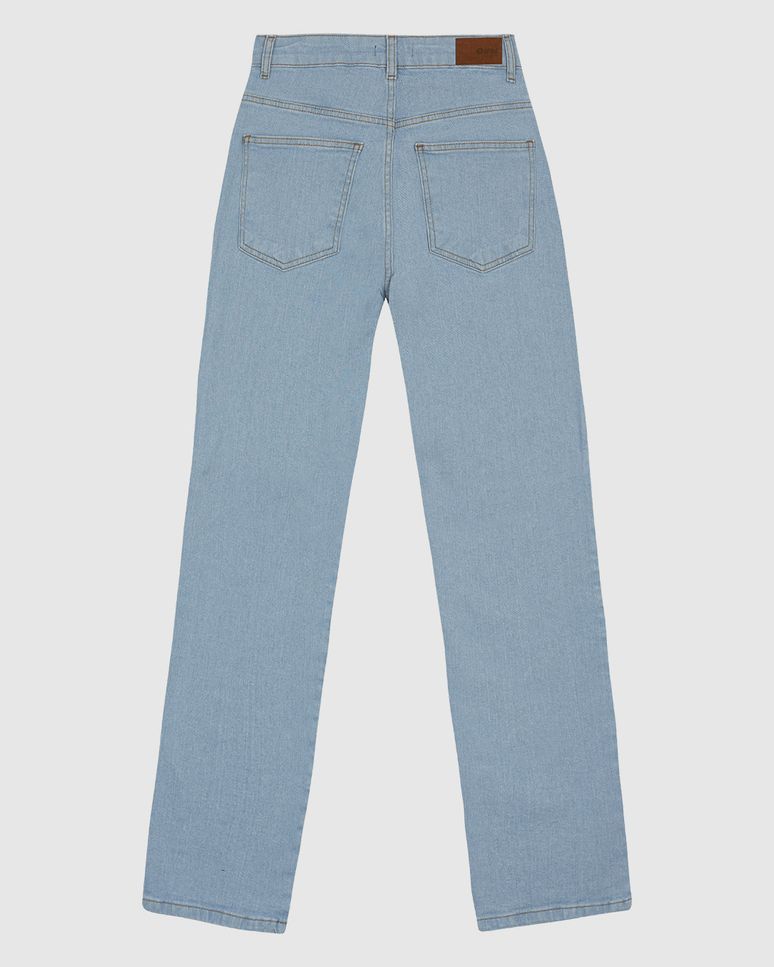 Calça Feminina Reta Cintura Alta Bolso Funcional Em Jeans Stretch - ENFIM