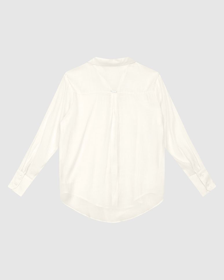 Camisa Tradicional Feminina Manga Longa Em Liocel - ENFIM