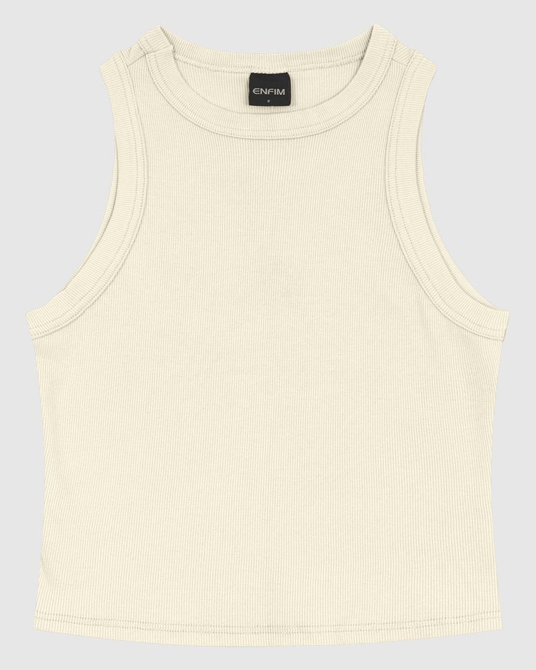 Regata Feminina Decote Halter Neck Em Ribana - ENFIM