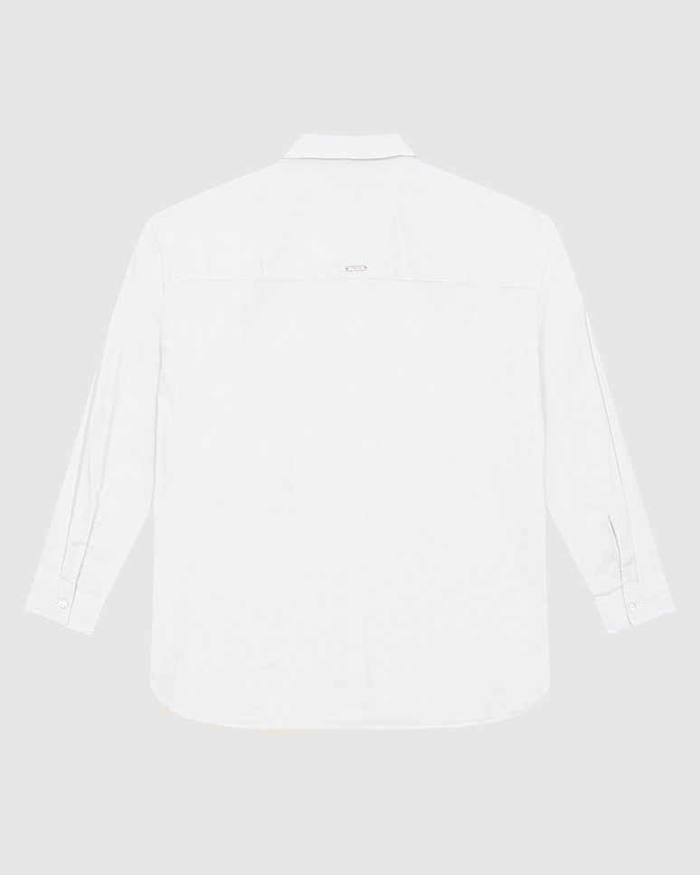 Camisa Feminina Oversized Manga Longa Em Tricoline - ENFIM