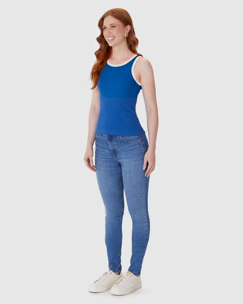 Regata Básica Feminina Decote U Em Ribana