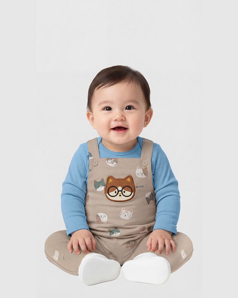 Conjunto Bebê Menino Body + Macacão Estampado Moletom Flanelado Malwee Kids