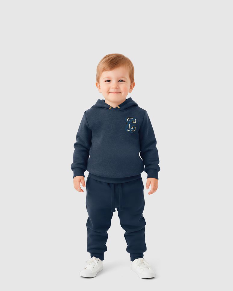 Conjunto Menino Blusão E Calça Em Moletom Flanelado - Carinhoso