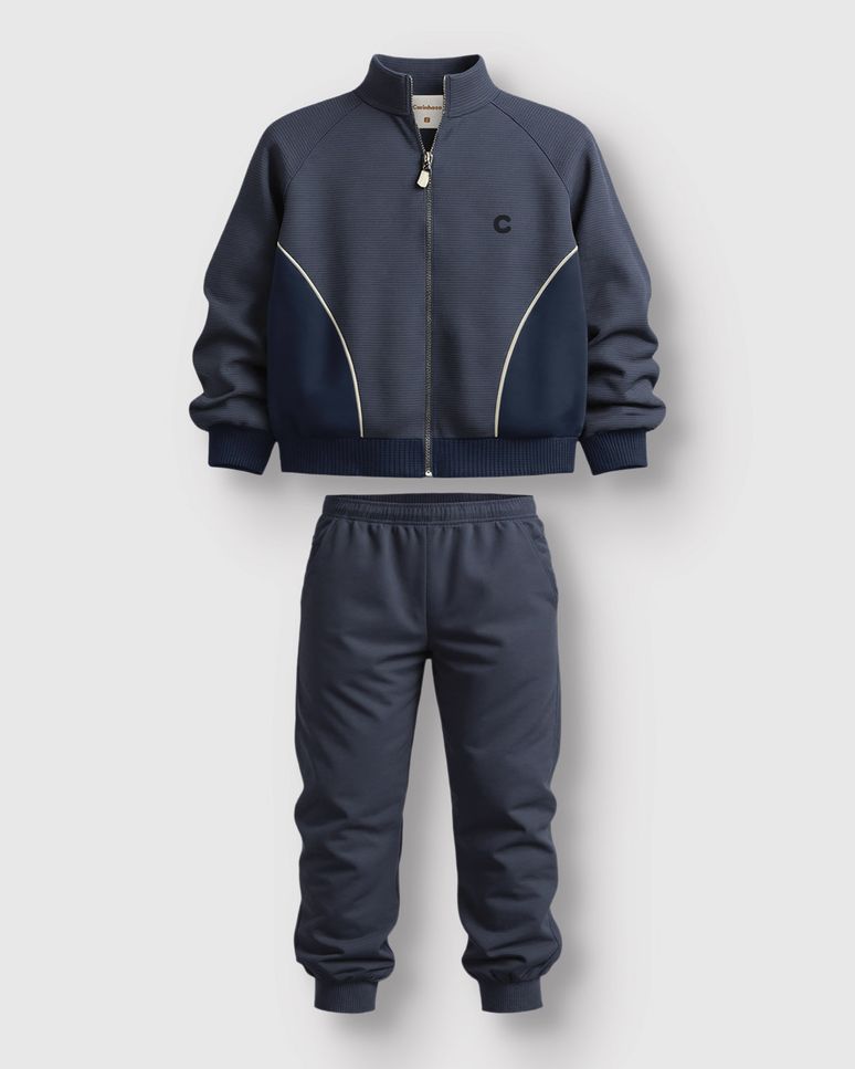 Conjunto Menino Jaqueta Gola Alta Em Moletom Piquet - Carinhoso