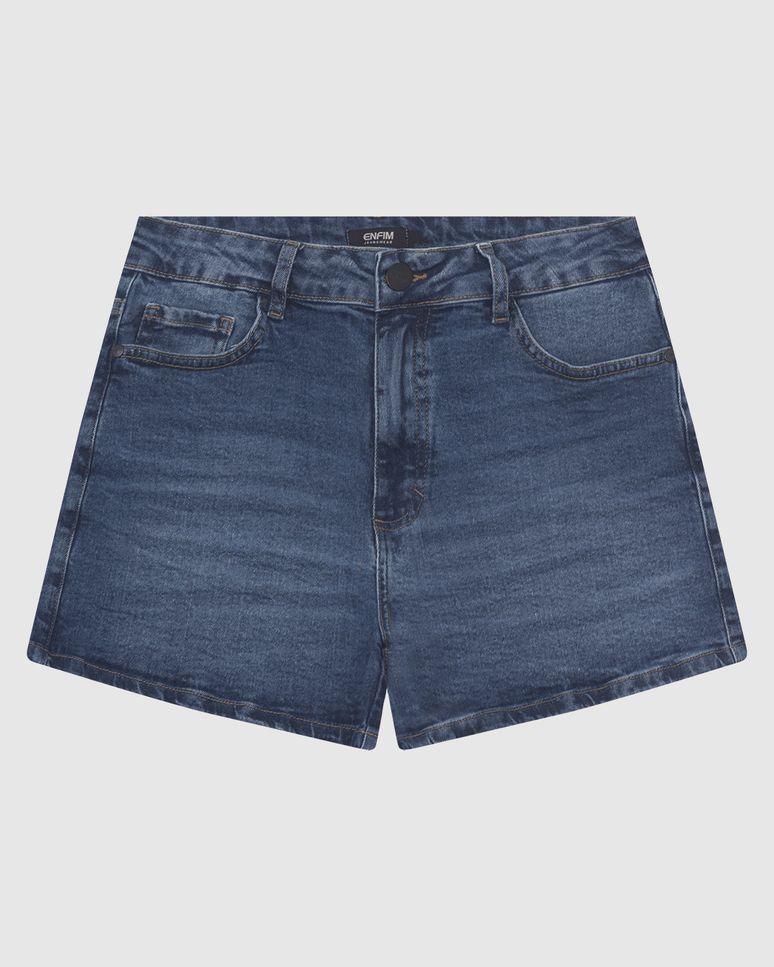 Shorts Feminino Hot Pant Cintura Alta Em Jeans Com Elastano - ENFIM