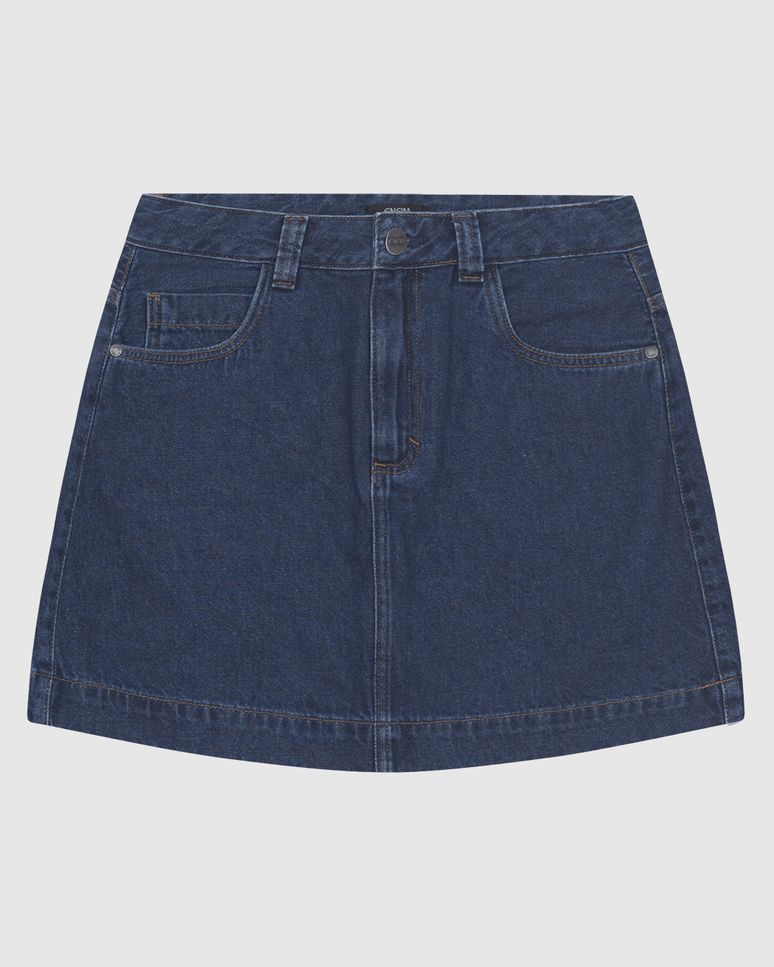 Saia Feminina Linha A Cintura Média Em Jeans 100% Algodão - ENFIM