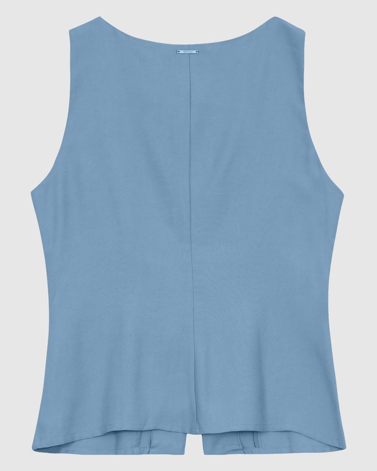 Colete Alongado Feminino Fechamento Por Botões Forrados Em Viscose Sarjada - ENFIM