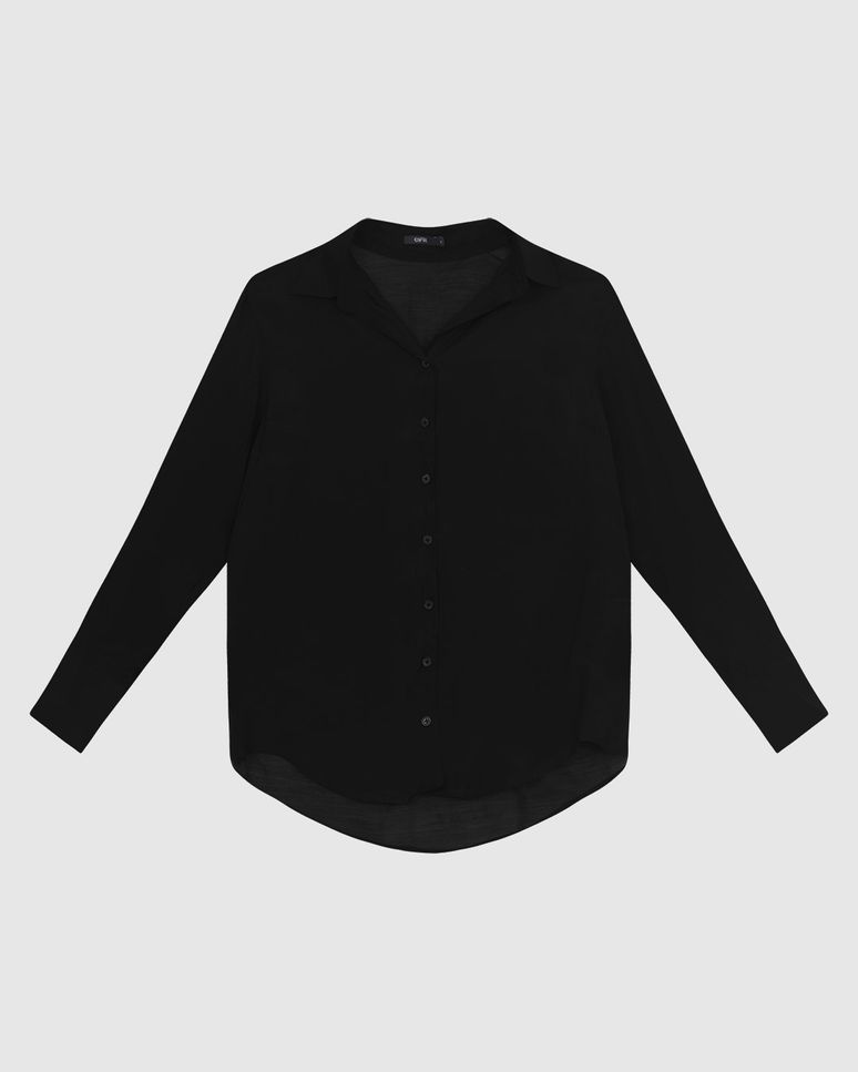 Camisa Tradicional Feminina Manga Longa Em Liocel - ENFIM