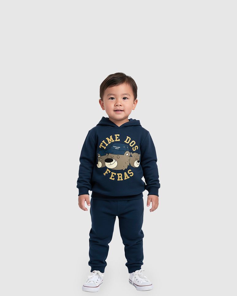 Conjunto Infantil Menino Blusão Estampa Time Dos Feras Moletom Flanelado Malwee Kids