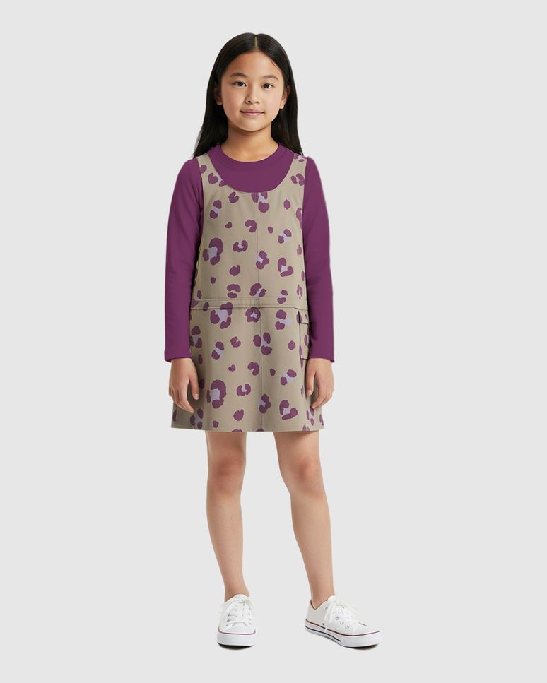 Conjunto Infantil Menina Blusa Manga Longa E Vestido Animal Print Malwee Kids