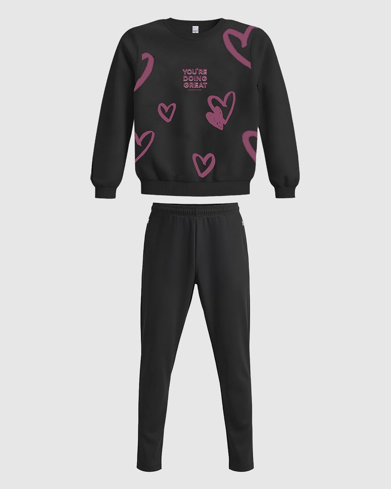 Conjunto Infantil Menina Blusão Estampa Glitter Moletom Flanelado Malwee Kids