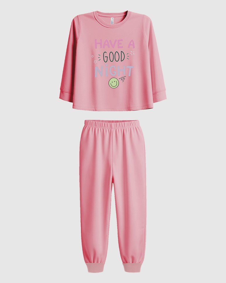 Pijama Infantil Menina Blusa Have A Good Night Em Algodão Malwee Kids