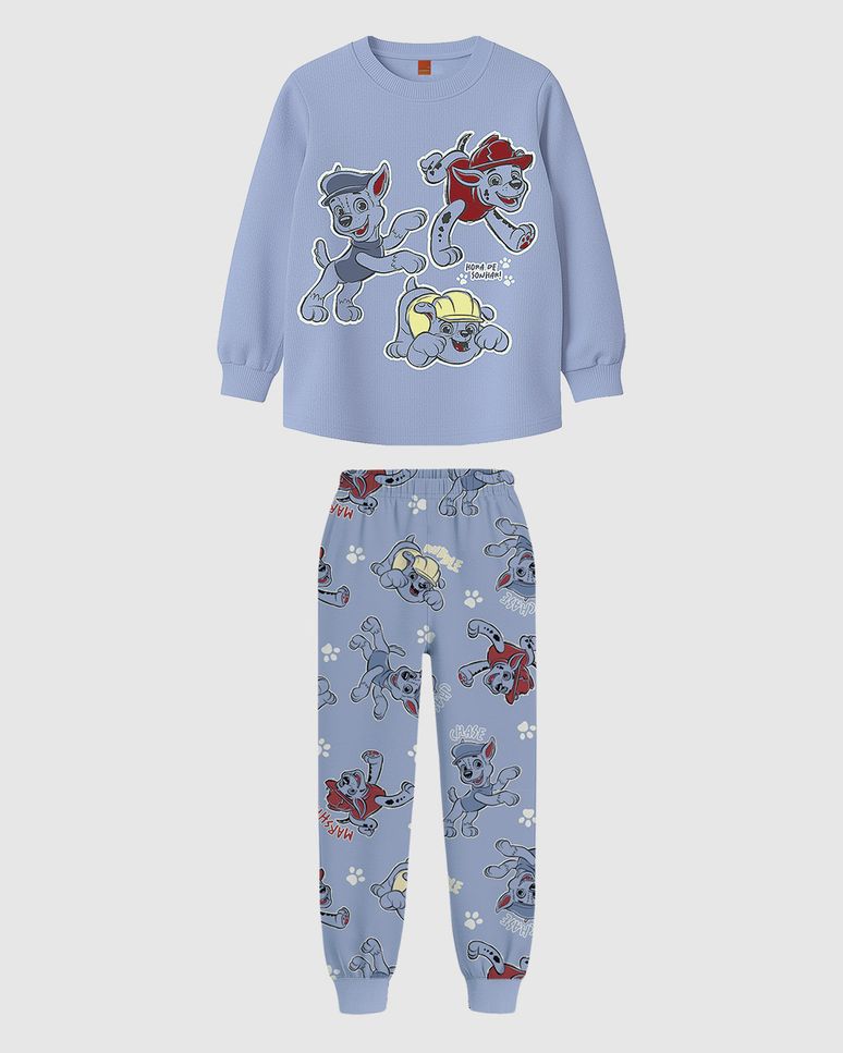 Pijama Longo Infantil Menino Patrulha Canina Hora De Sonhar Malwee Kids